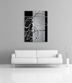 Modern home decorations - Image of a grey, black and silver modern abstract painting