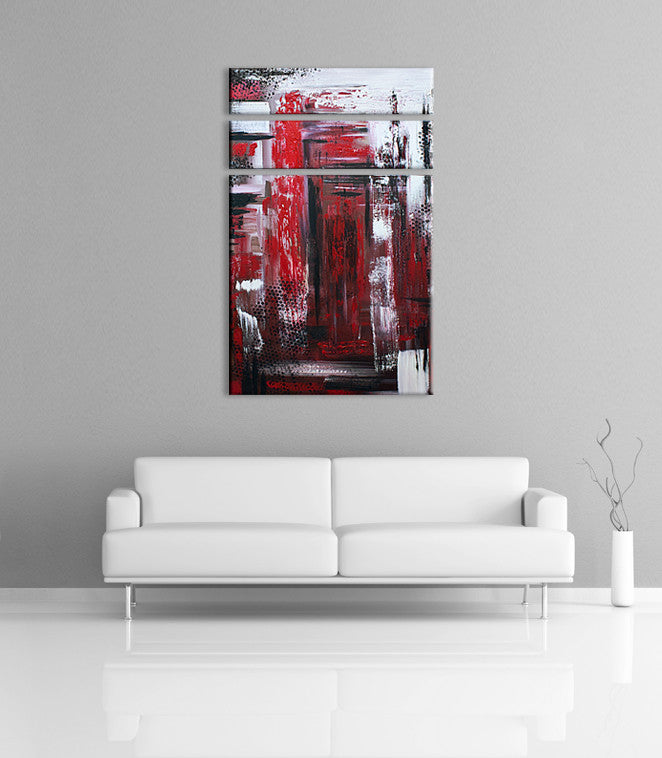 Abstract photos - Red, black and white abstract acrylic painting