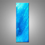 A modern abstract painting featuring the colours  light and dark blue.